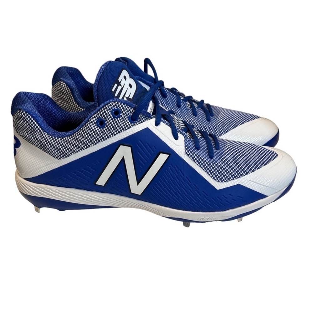 New Balance MENS SIZE 16 Blue & White Baseball Cleats LIKE NEW CONDITION